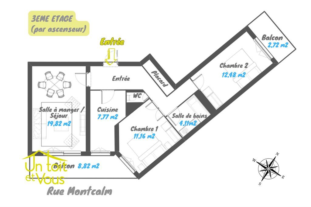 appartement 3 pièces en vente sur PARIS (75018)