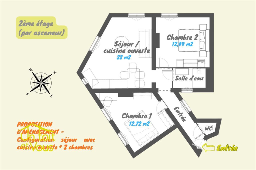 appartement 3 pièces en vente sur PARIS (75018)