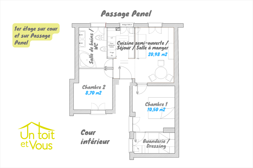 appartement 3 pièces en vente sur PARIS (75018)